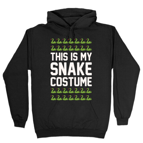 This Is My Snake Costume White Print Hooded Sweatshirt