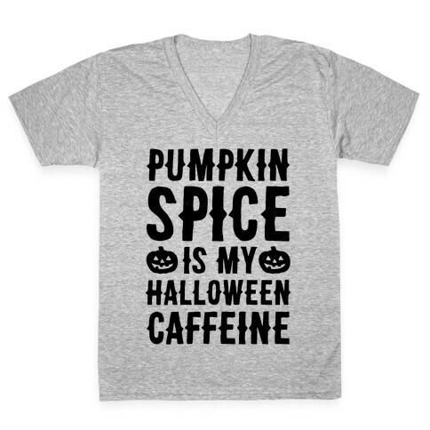 Halloween Caffeine  V-Neck Tee Shirt