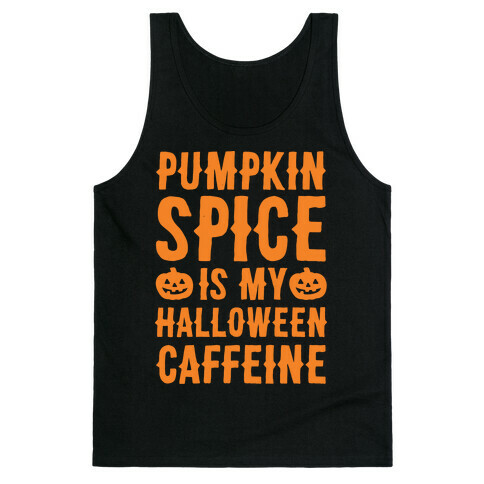 Halloween Caffeine White Print Tank Top