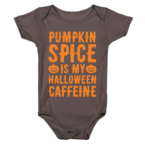 Halloween Caffeine White Print Baby One-Piece