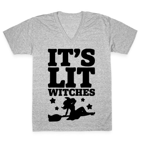 It's Lit Witches V-Neck Tee Shirt