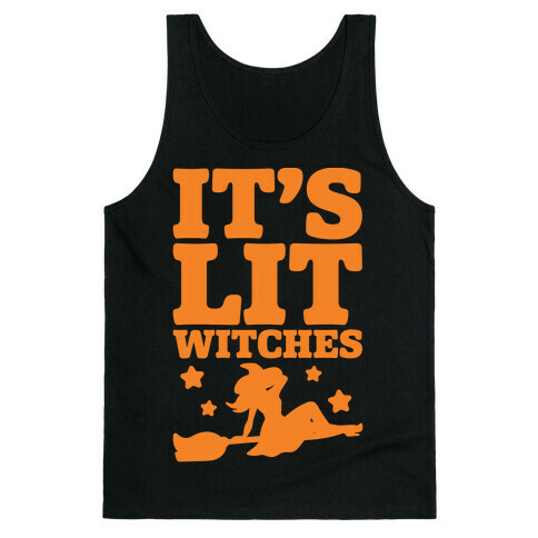 It's Lit Witches White Print Tank Top