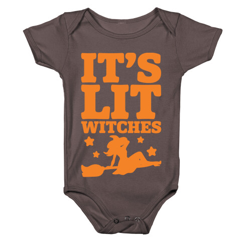 It's Lit Witches White Print Baby One-Piece