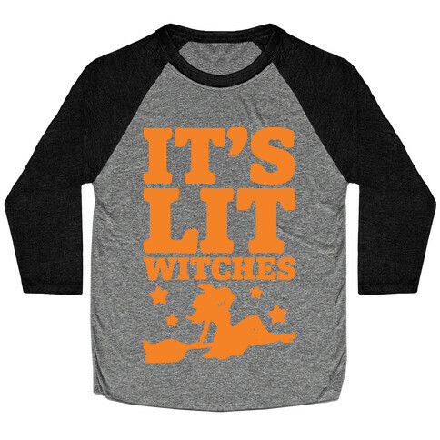 It's Lit Witches White Print Baseball Tee