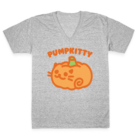 Pumpkitty V-Neck Tee Shirt