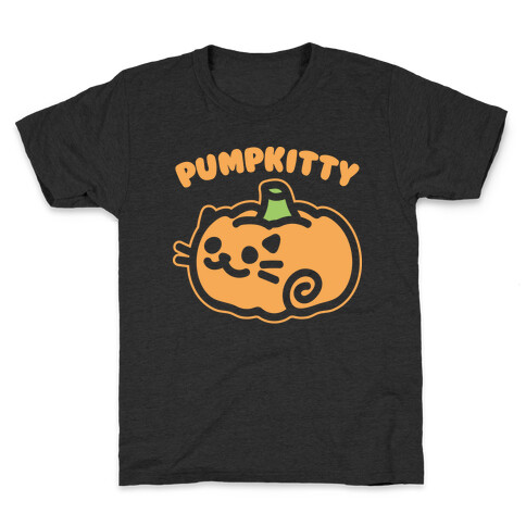 Pumpkitty White Print Kids T-Shirt