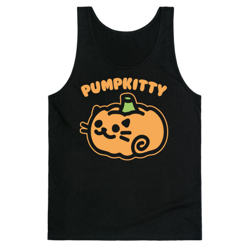 Pumpkitty White Print Tank Top