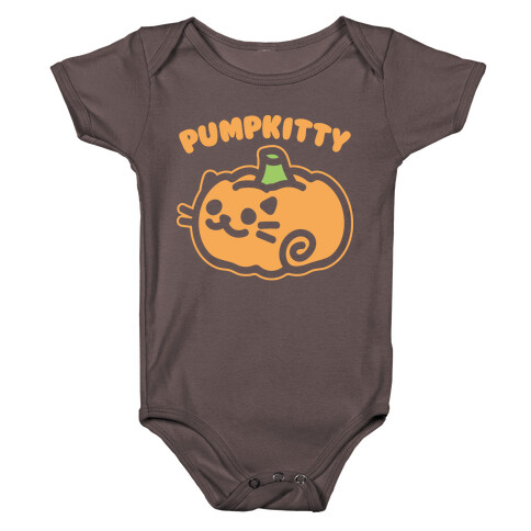 Pumpkitty White Print Baby One-Piece