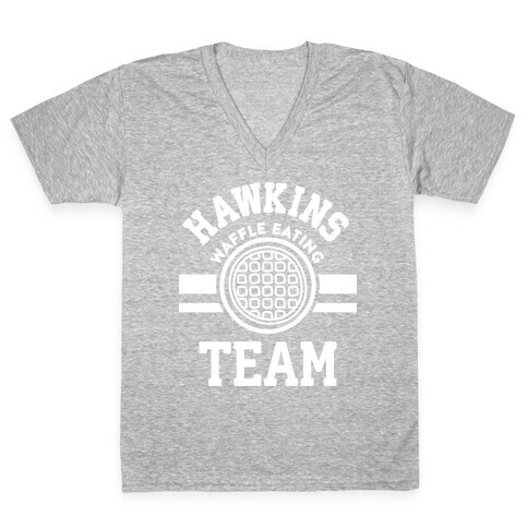 Hawkins Waffle Eating Team V-Neck Tee Shirt