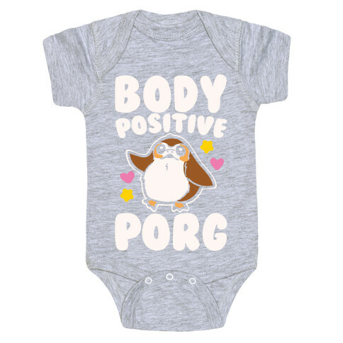 Body Positive Porg Parody White Print Baby One-Piece