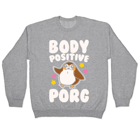 Body Positive Porg Parody White Print Pullover