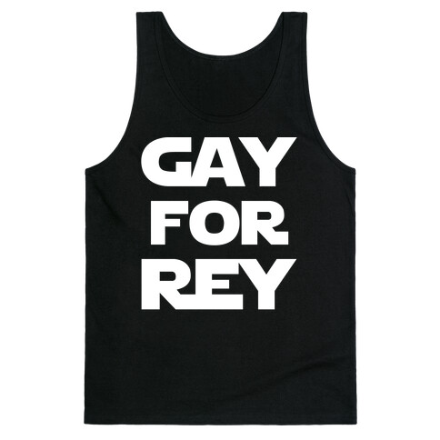 Gay For Rey Parody White Print Tank Top