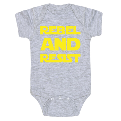 Rebel and Resist Parody White Print Baby One-Piece