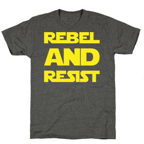 Rebel and Resist Parody White Print T-Shirt