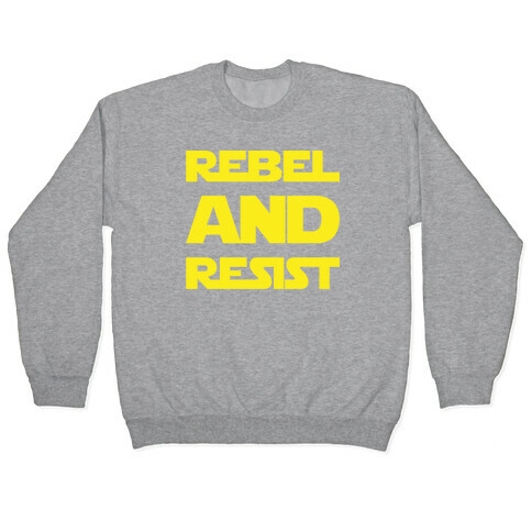 Rebel and Resist Parody White Print Pullover