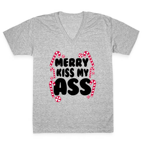 Merry Kiss My Ass V-Neck Tee Shirt