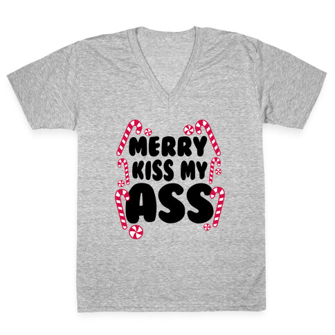 Merry Kiss My Ass V-Neck Tee Shirt