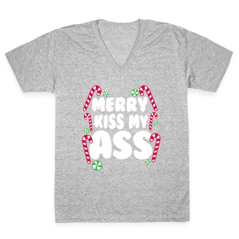 Merry Kiss My Ass V-Neck Tee Shirt