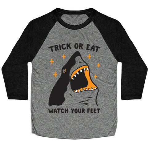 Trick Or Eat Shark Baseball Tee