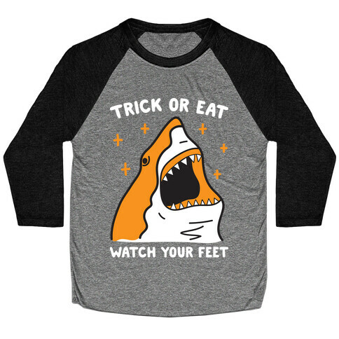 Trick Or Eat Shark Baseball Tee