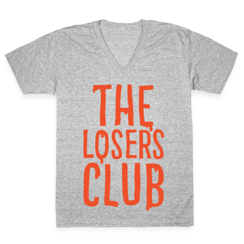The Losers Club Parody White Print V-Neck Tee Shirt