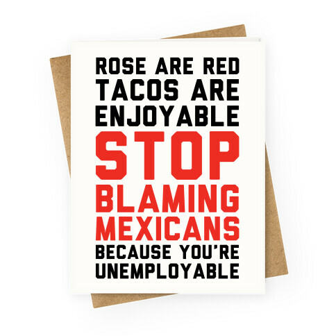 Rose are Red Tacos Are Enjoyable Greeting Card