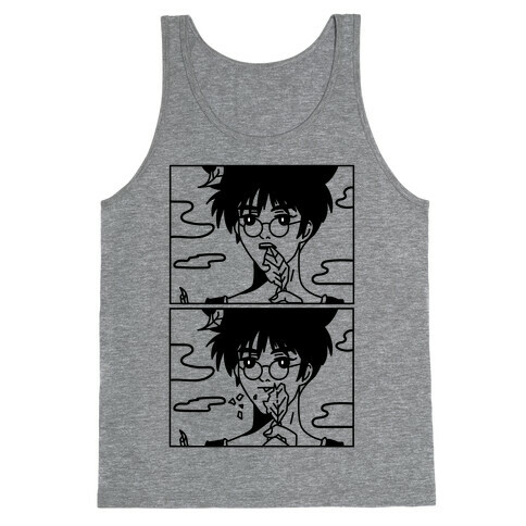 Anime Guy Eating a Leaf Tank Top