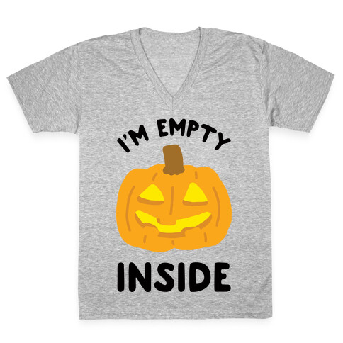 I'm Empty Inside Pumpkin V-Neck Tee Shirt