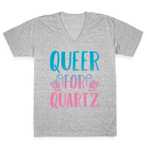Queer For Quartz  V-Neck Tee Shirt