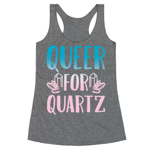 Queer For Quartz White Print Racerback Tank Top