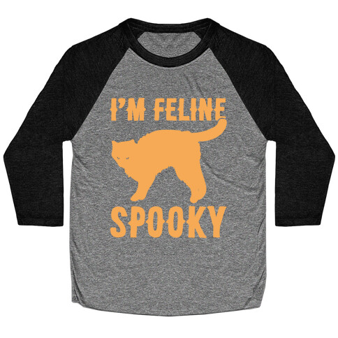 I'm Feline Spooky White Print Baseball Tee