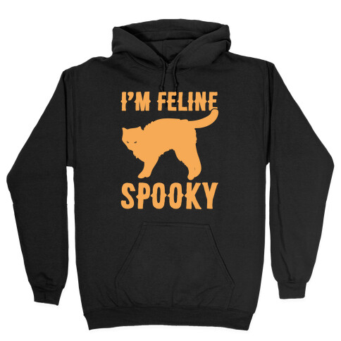 I'm Feline Spooky White Print Hooded Sweatshirt