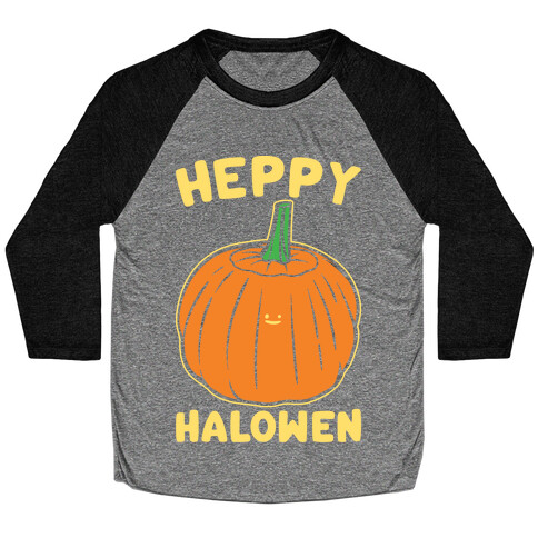 Heppy Halowen Parody White Print Baseball Tee