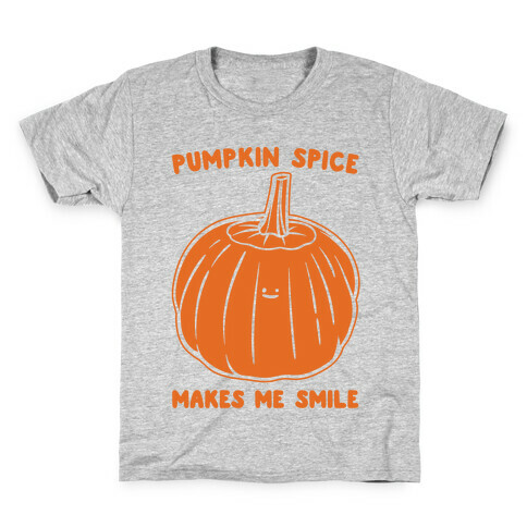 Pumpkin Spice Makes Me Smile White Print  Kids T-Shirt