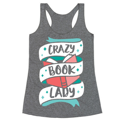 Crazy Book Lady Racerback Tank Top