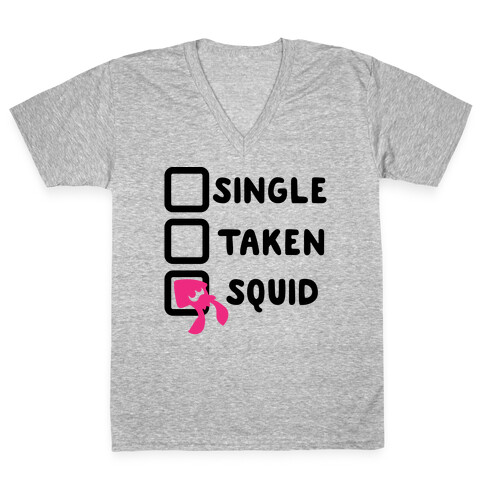 Single Taken Squid Parody V-Neck Tee Shirt