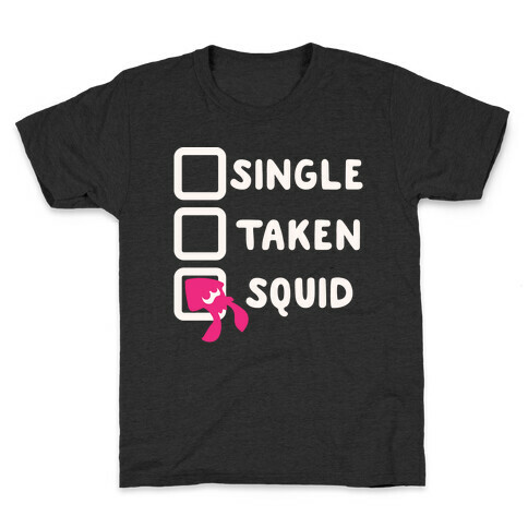 Single Taken Squid White Print Kids T-Shirt