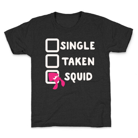 Single Taken Squid White Print Kids T-Shirt