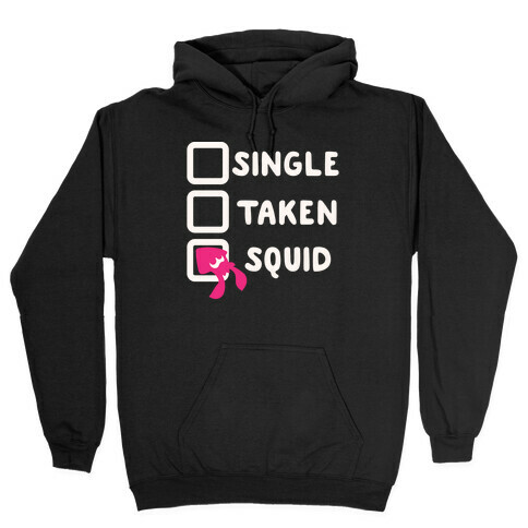 Single Taken Squid White Print Hooded Sweatshirt