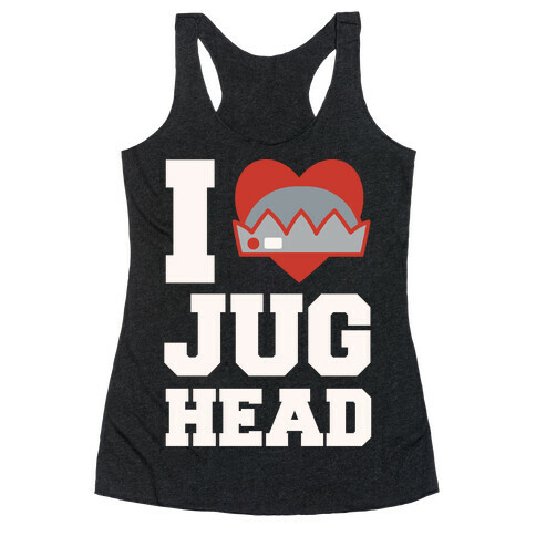 I Love Jughead White Print Racerback Tank Top