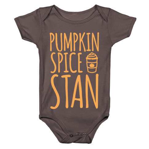 Pumpkin Spice Stan White Print Baby One-Piece