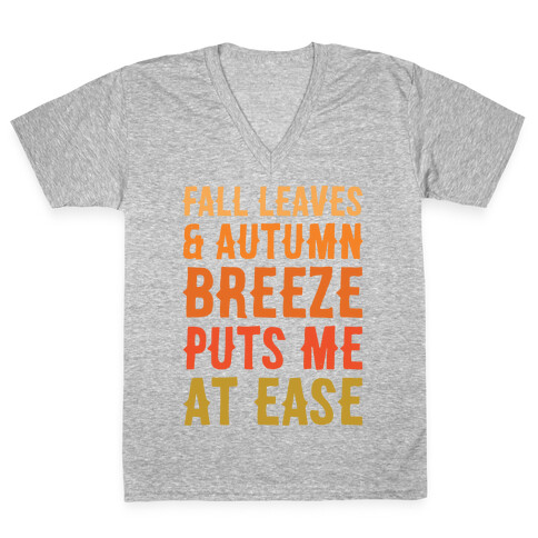 Fall Leaves & Autumn Breeze  V-Neck Tee Shirt