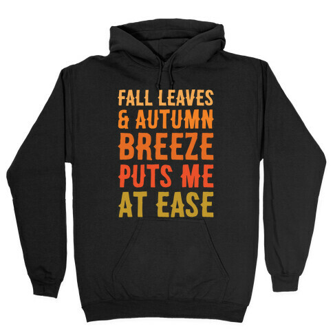 Fall Leaves & Autumn Breeze White Print Hooded Sweatshirt