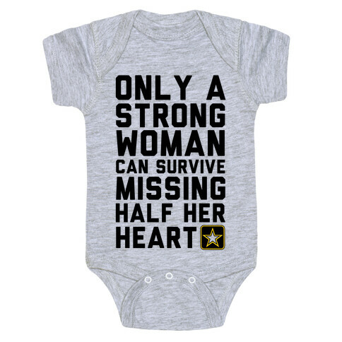 Only A Strong Woman Army Baby One-Piece