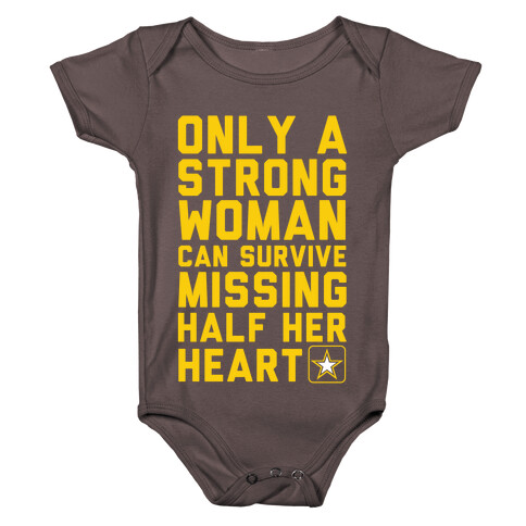 Only A Strong Woman Army Baby One-Piece
