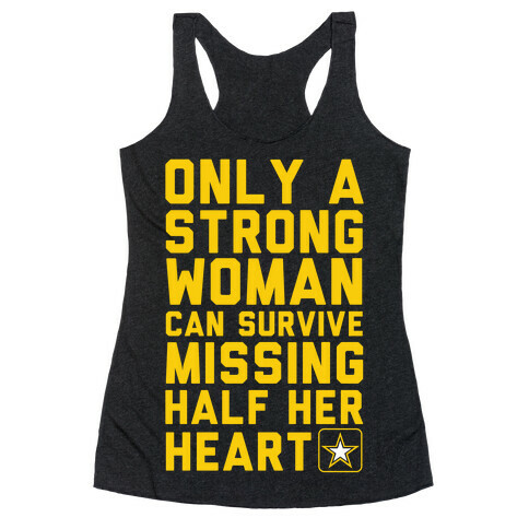 Only A Strong Woman Army Racerback Tank Top
