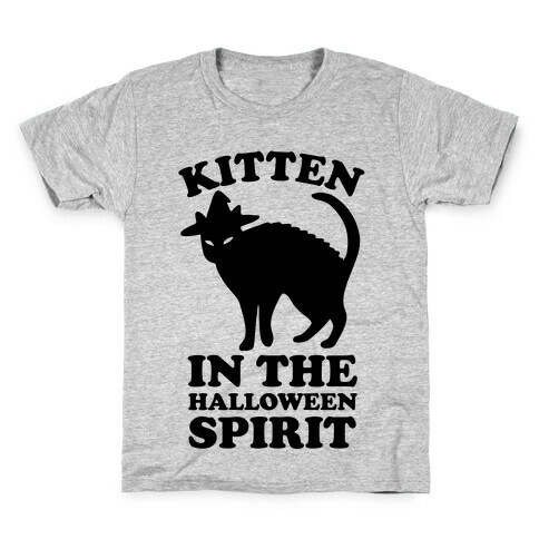 Kitten In The Halloween Spirit Kids T-Shirt