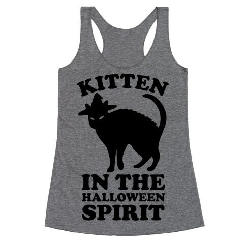 Kitten In The Halloween Spirit Racerback Tank Top