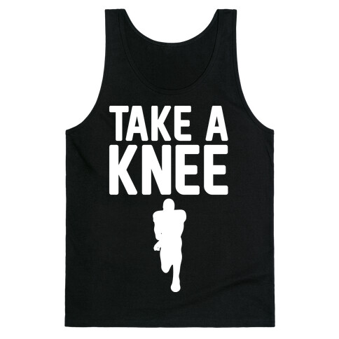 Take A Knee White Print Tank Top