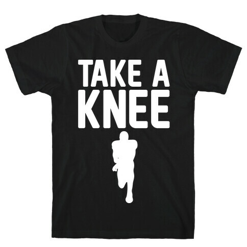 Take A Knee White Print T-Shirt